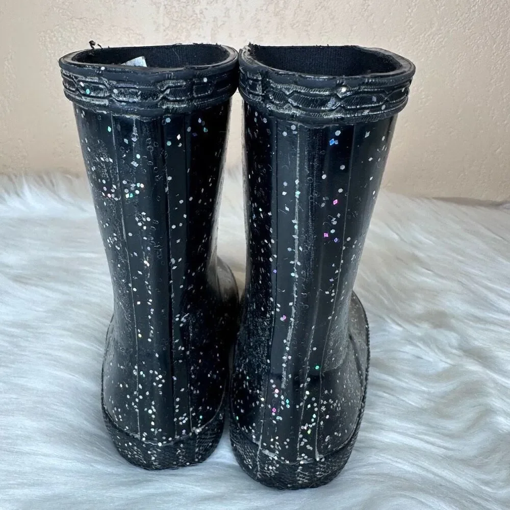 Hunter Kids First Giant Glitter Rain Boots Size UK 5 US 6B/7G